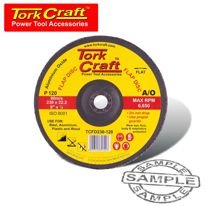 Tork Craft Flap Sanding Disc 230Mm 120Grit - DEFAULT TITLE