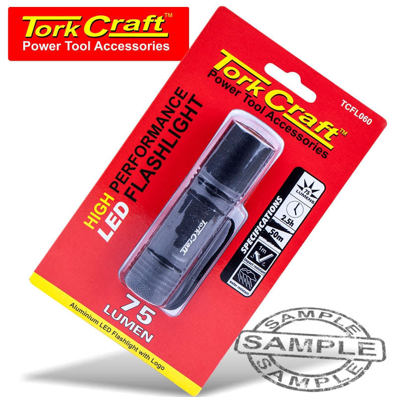 Tork Craft Torch Led Alum. 75Lm Blk Use 3 X Aaa Batteries Tork Craft Flash Light - DEFAULT TITLE