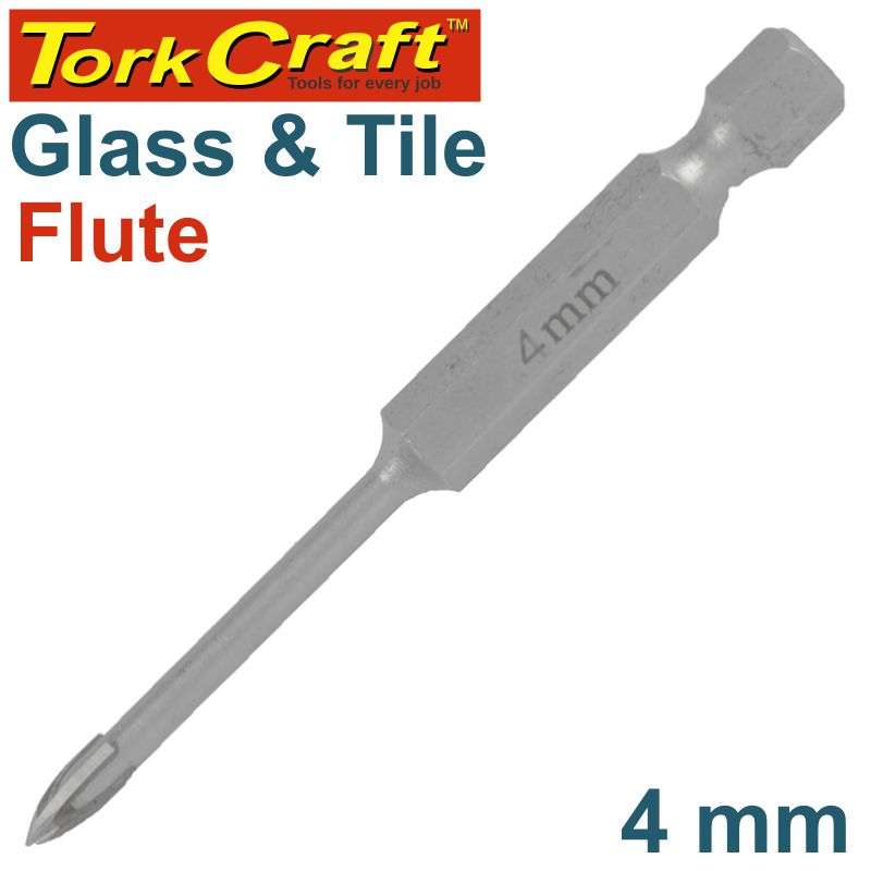 Special - Tork Craft Glass & Tile Drill 4Mm 4 Flute With Hex Shank - DEFAULT TITLE