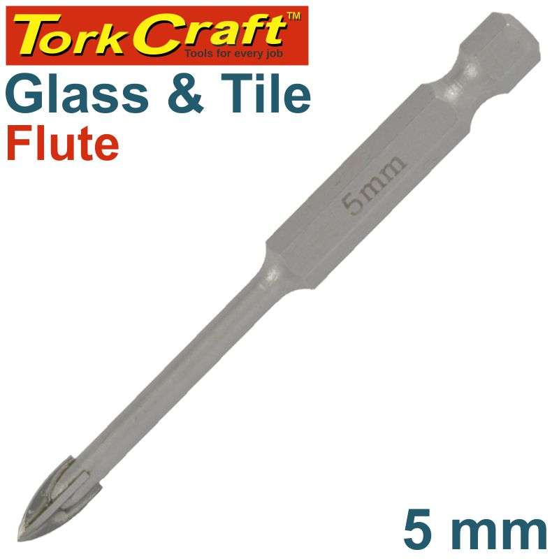 Special - Tork Craft Glass & Tile Drill 5Mm 4 Flute With Hex Shank - DEFAULT TITLE
