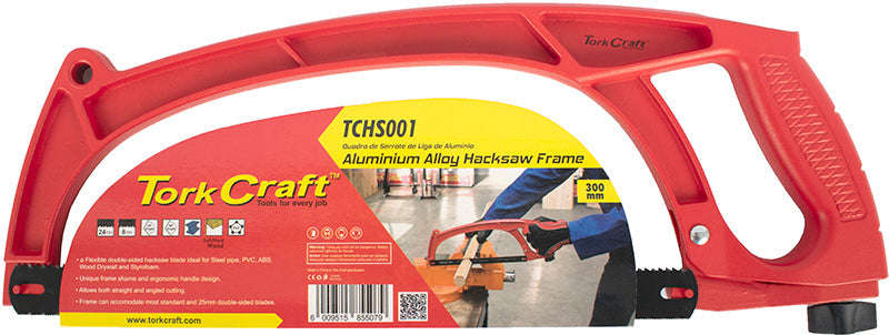 Tork Craft Aluminum Alloy Hacksaw Frame 300Mm C/W Flexible Double Edge Blade - DEFAULT TITLE