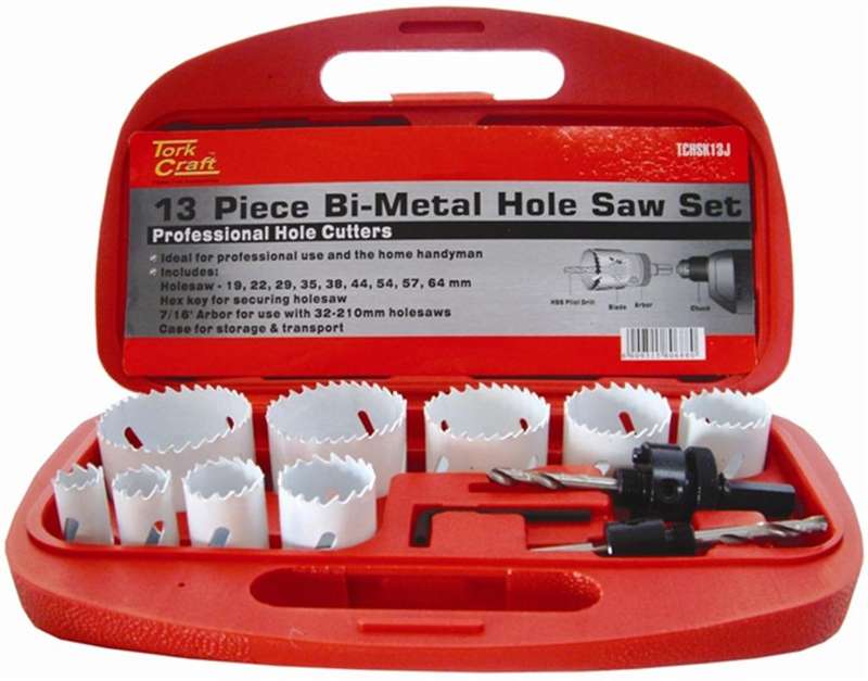 Tork Craft Holesaw Set 13Pc In Case Bi-Metal - DEFAULT TITLE