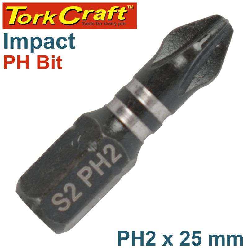 Tork Craft Impact Phil.2 X 25Mm Insert Bit Bulk - DEFAULT TITLE