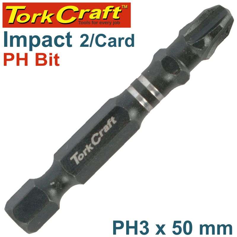 Tork Craft Impact Phil.3 X 50Mm Power Bit 2/Card - DEFAULT TITLE