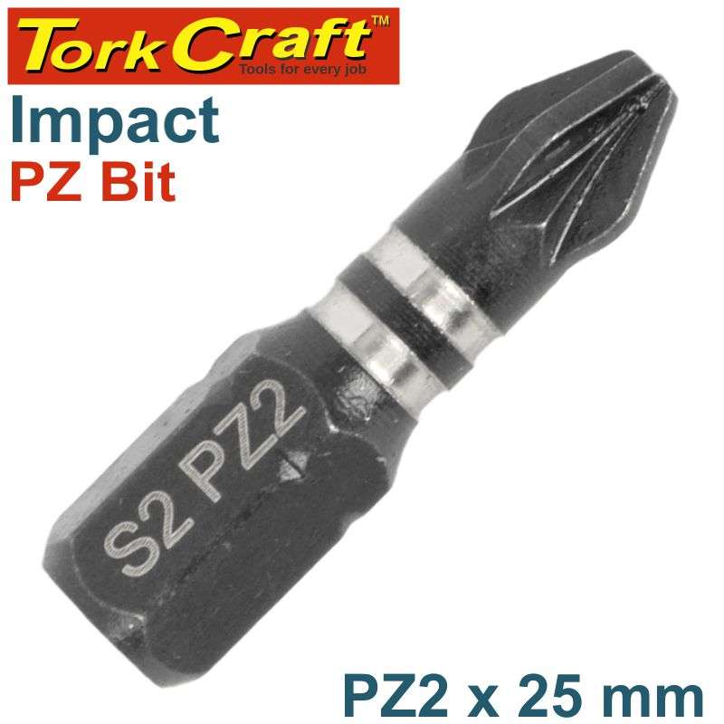 Tork Craft Impact Pozi.2 X 25Mm Insert Bit Bulk -