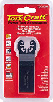 Tork Craft Quick Change Flush Cut Metal Saw Blade 28Mm(1-1/8')18Tpi - DEFAULT TITLE