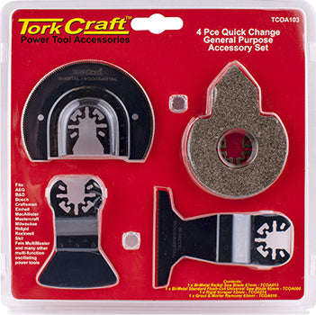 Tork Craft Quick Change Oscillating General Purpose Accessory Kit 4 Pcs - DEFAULT TITLE