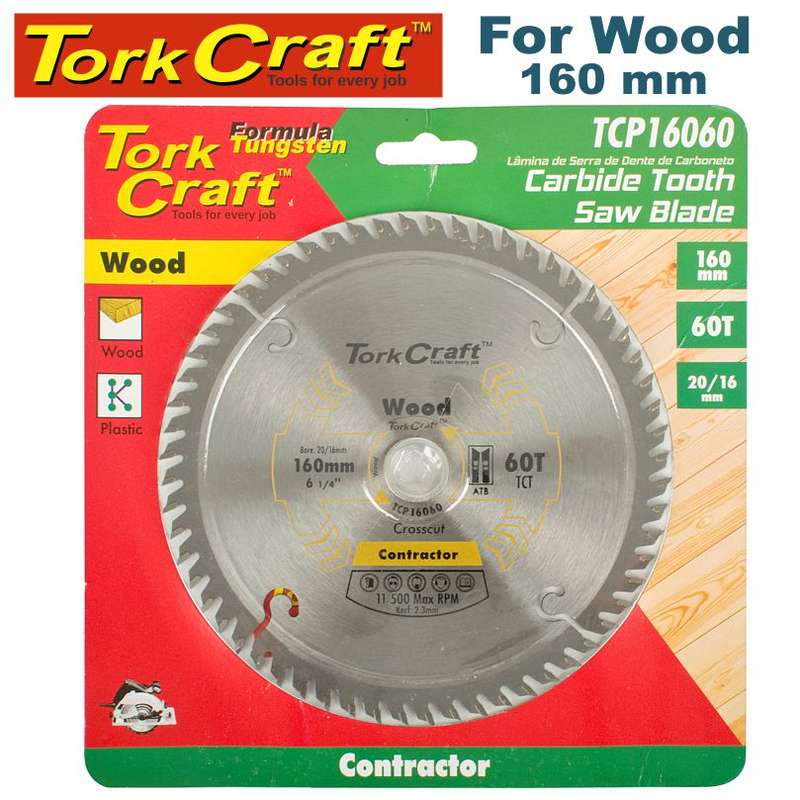 Tork Craft Blade Contractor 160 X 60T 20/16 Circular Saw Tct - DEFAULT TITLE