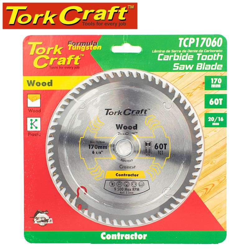 Tork Craft Blade Contractor 170X60T 20/16 Circular Saw Tct - DEFAULT TITLE