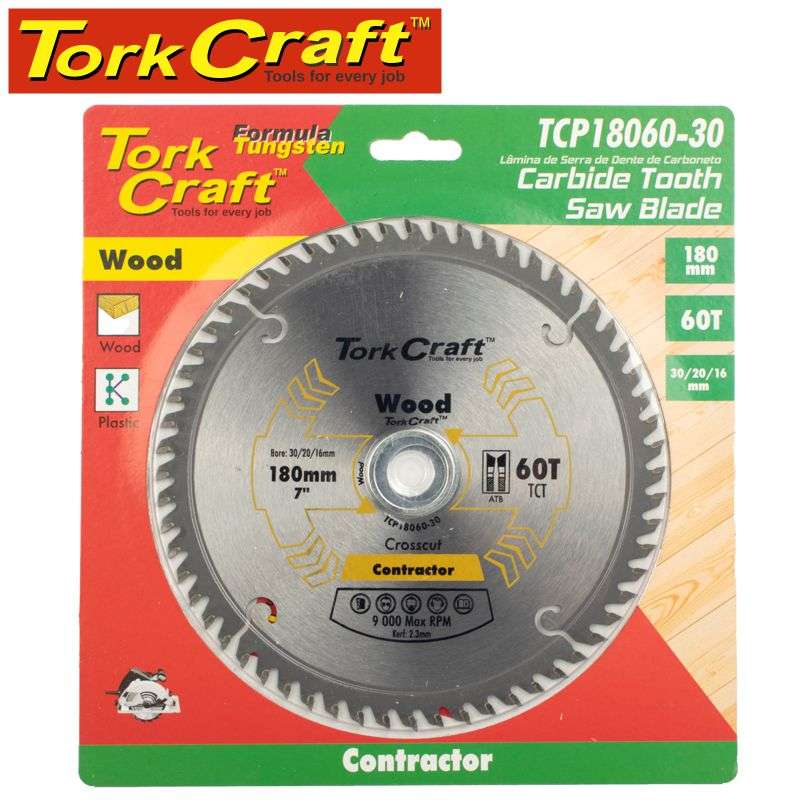 Tork Craft Blade Contractor 180 X 60T 30/20/16 Circular Saw Tct - DEFAULT TITLE