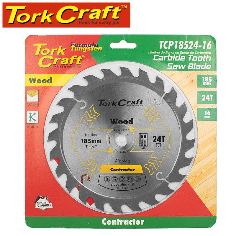 Tork Craft Blade Contractor 185 X 24T 16Mm Circular Saw Tct - DEFAULT TITLE
