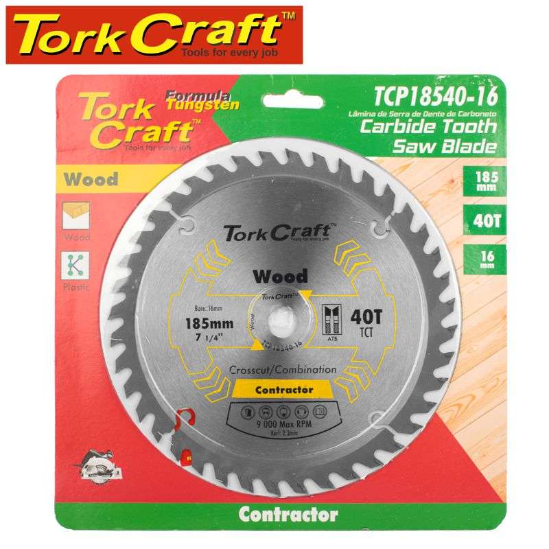 Tork Craft Blade Contractor 185 X 40T 16Mm Circular Saw Tct - DEFAULT TITLE