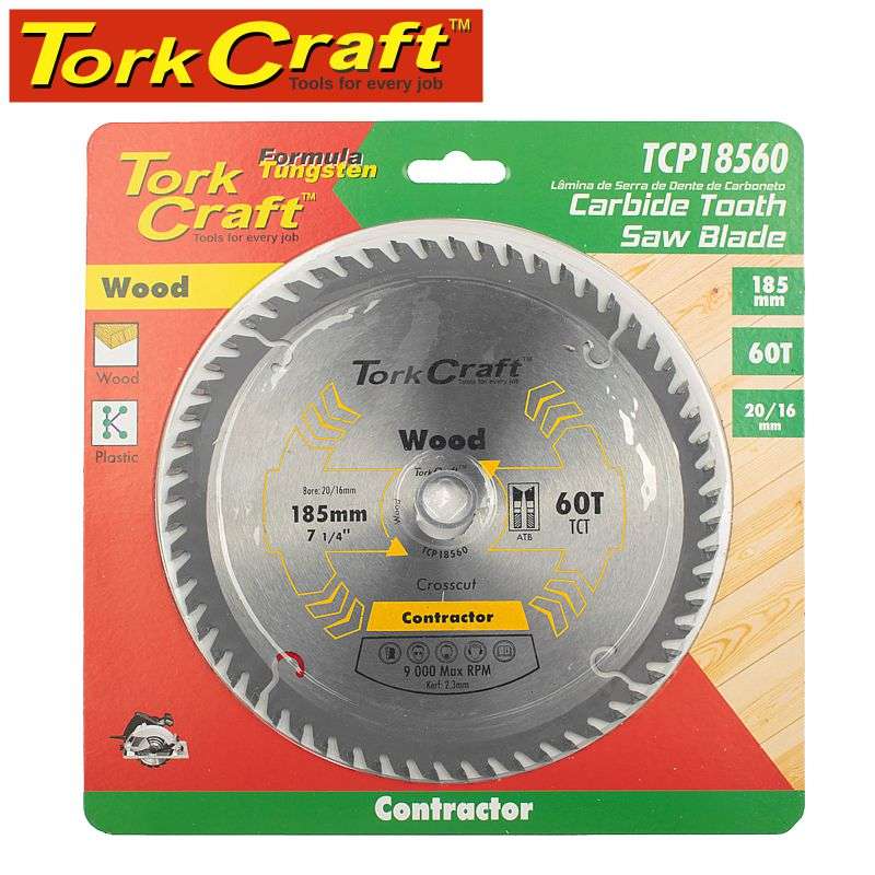 Tork Craft Blade Contractor 185X60T 20/16 Circular Saw Tct - DEFAULT TITLE