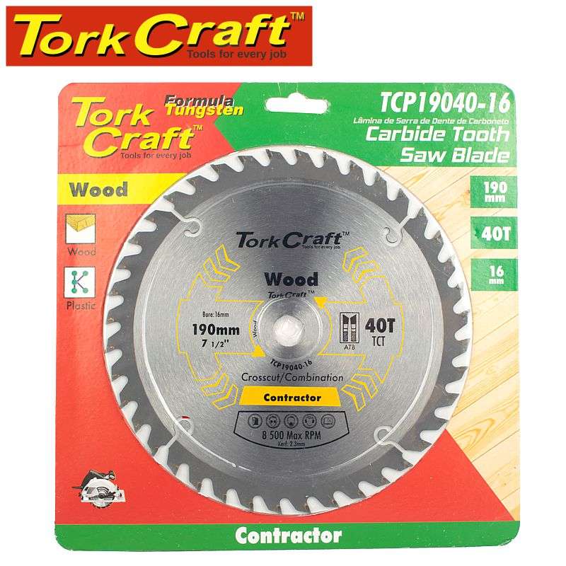 Tork Craft Blade Contractor 190 X 40T 16Mm Circular Saw Tct - DEFAULT TITLE