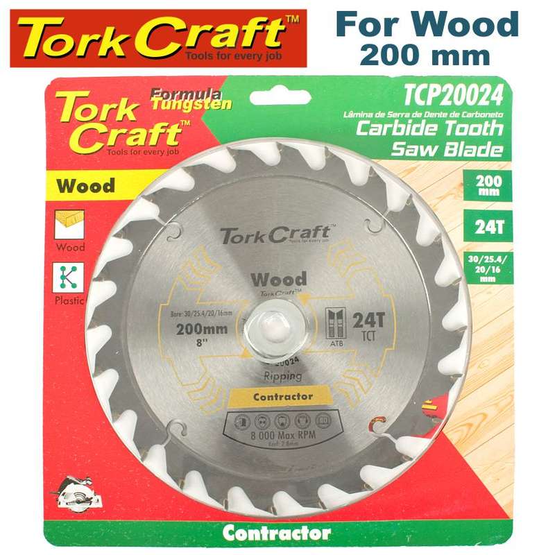 Tork Craft Blade Contractor 200 X 24T 30/1/20/16 Circular Saw Tct - DEFAULT TITLE