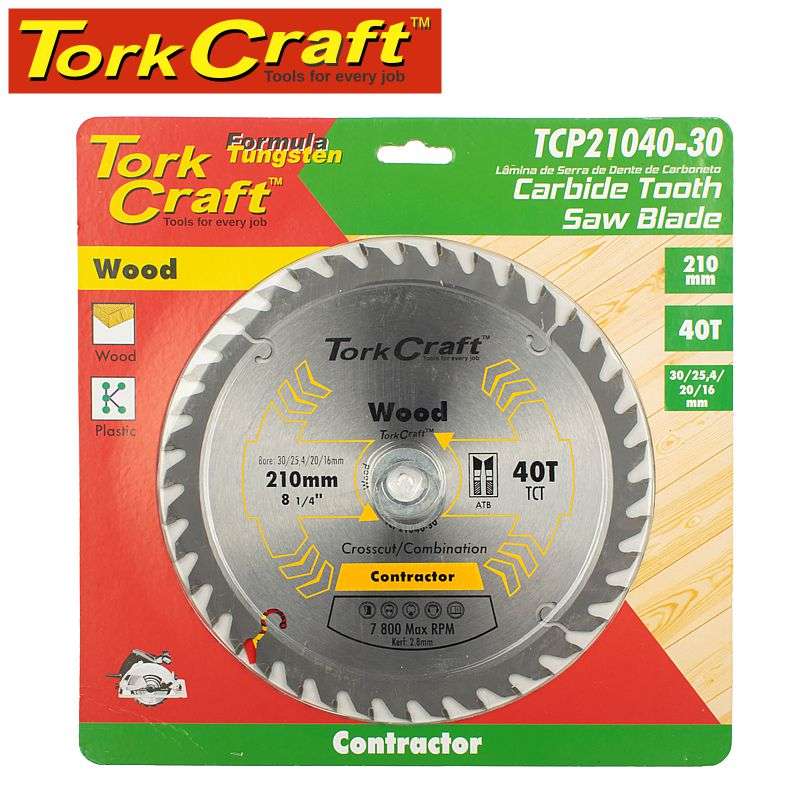 Tork Craft Blade Contractor 210 X 40T 30-1-20-16 Circular Saw Tct - DEFAULT TITLE