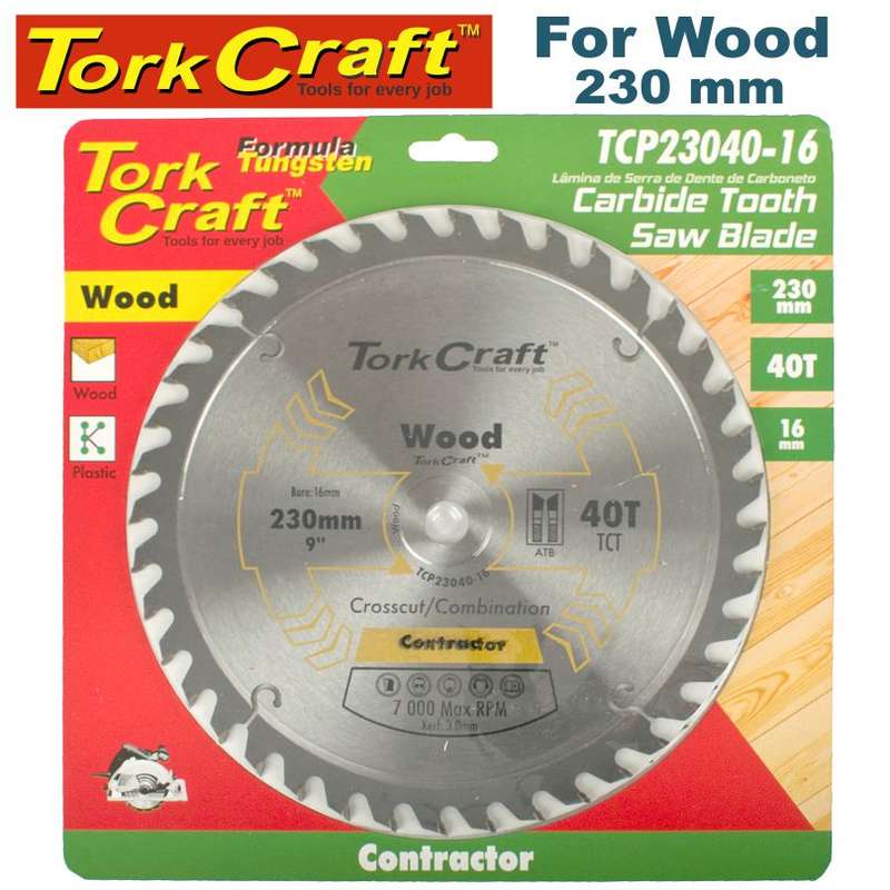 Tork Craft Blade Contractor 230 X40T 16Mm Circular Saw Tct - DEFAULT TITLE