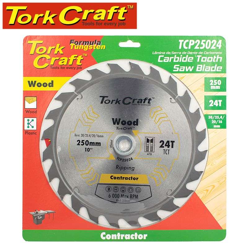 Tork Craft Blade Contractor 250 X 24T 30/16 Circular Saw Tct - DEFAULT TITLE