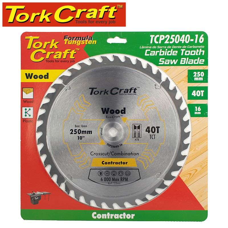 Tork Craft Blade Contractor 250 X 40T 16Mm Circular Saw Tct - DEFAULT TITLE