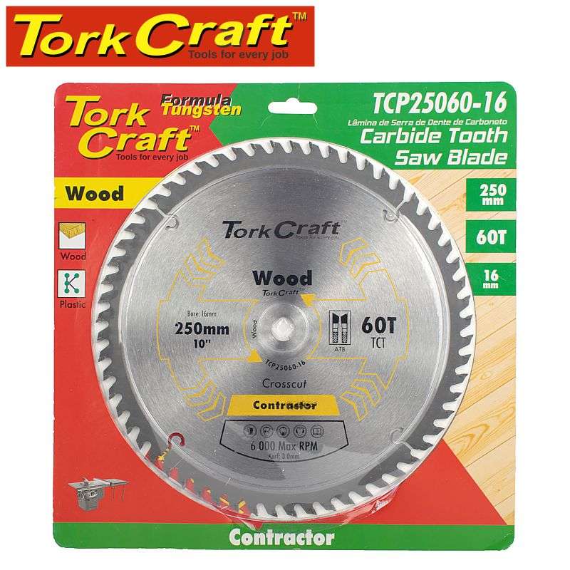 Tork Craft Blade Contractor 250 X 60T 16Mm Circular Saw Tct - DEFAULT TITLE