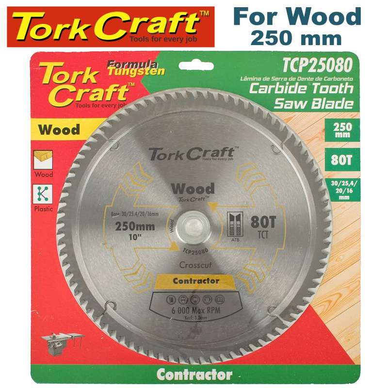 Tork Craft Blade Contractor 250 X 80T Atb 30/16 Circular Saw Tct - DEFAULT TITLE