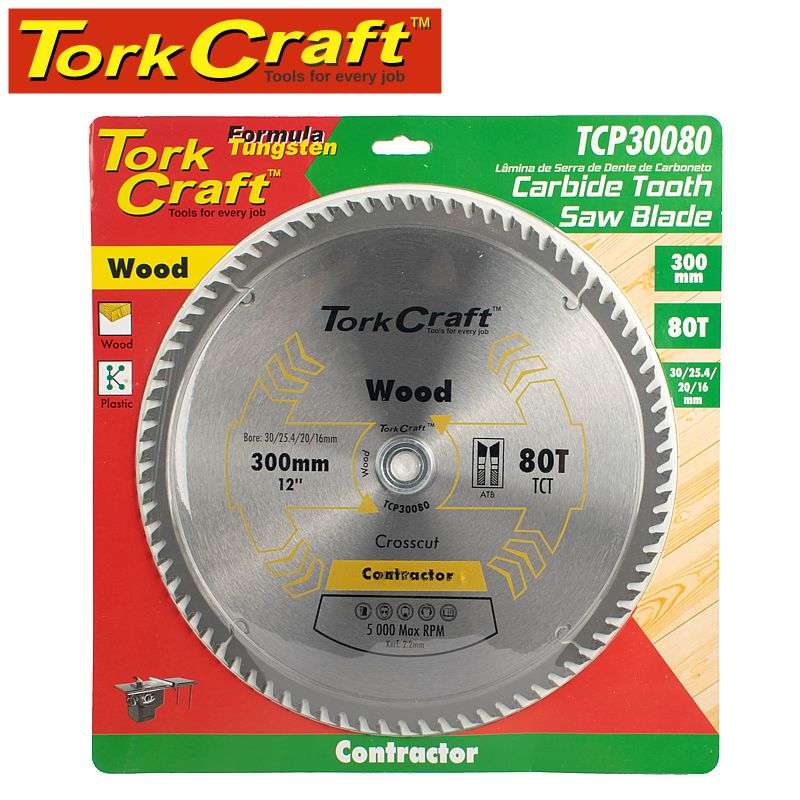 Tork Craft Blade Contractor 300 X 80T 30/1/20/16 Circular Saw Tct - DEFAULT TITLE
