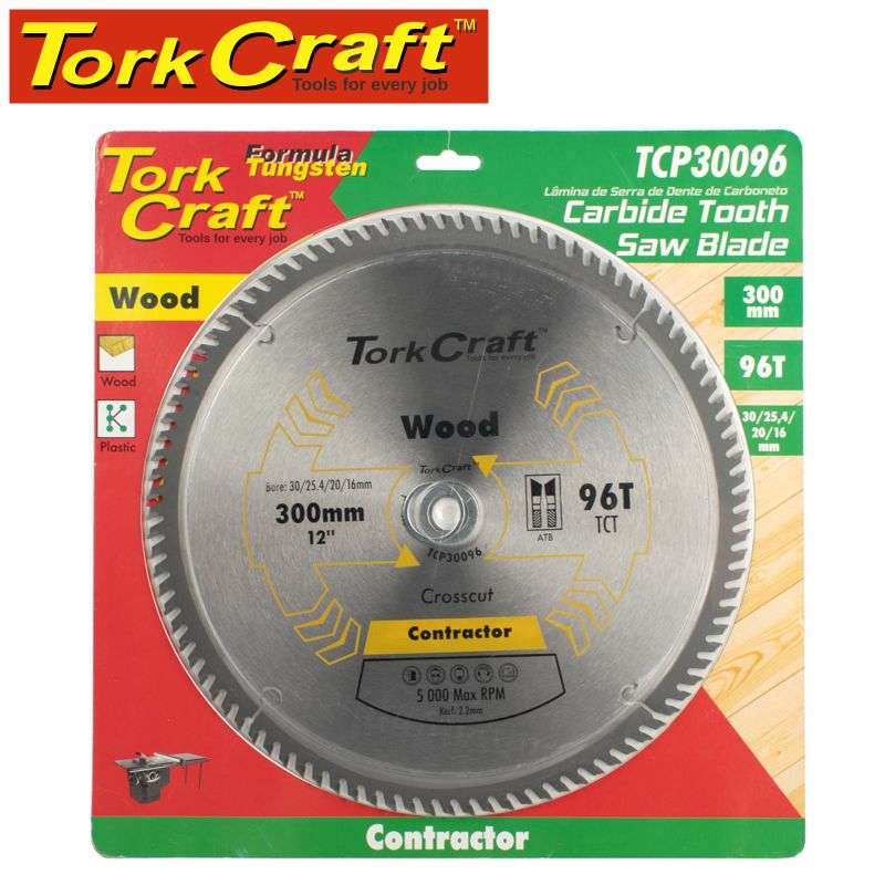 Tork Craft Blade Contractor 300 X 96T 30/1/20/16 Circular Saw Tct - DEFAULT TITLE