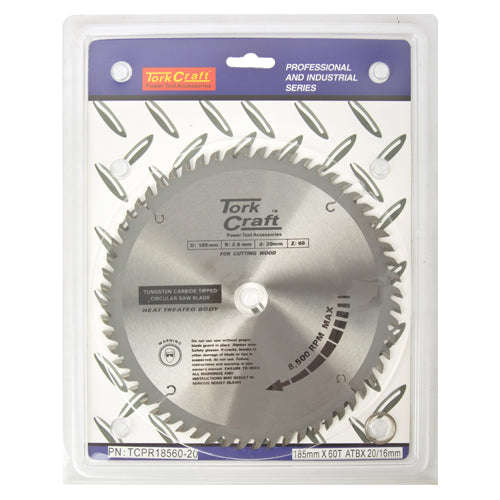 Tork Craft Blade Tct 185 X 60T 20/16 Atb Positive Profesional Industrial -
