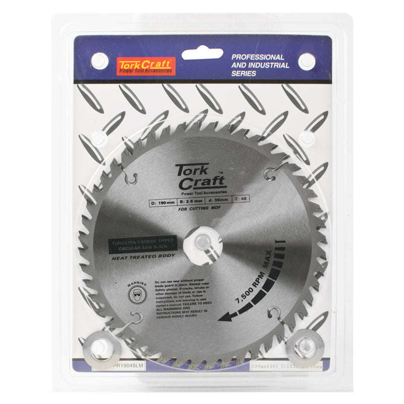 Tork Craft Blade Tct 190 X 48T 30/20/16 Tcg Positive Profesional Industrial -