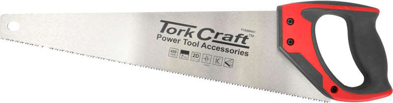 Tork Craft Hand Saw 450Mm 7Tpi 0.9Mm Temp. Blade Abs Handle - DEFAULT TITLE