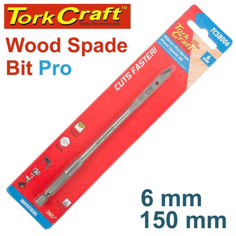 Tork Craft Spade Bit Pro Series 6Mm X 150Mm - DEFAULT TITLE