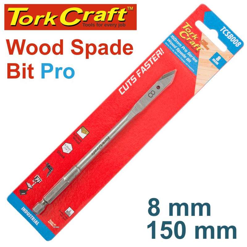 Tork Craft Spade Bit Pro Series 8Mm X 150Mm - DEFAULT TITLE