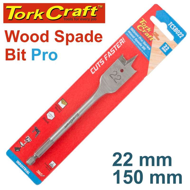 Tork Craft Spade Bit Pro Series 22Mm X 150Mm - DEFAULT TITLE