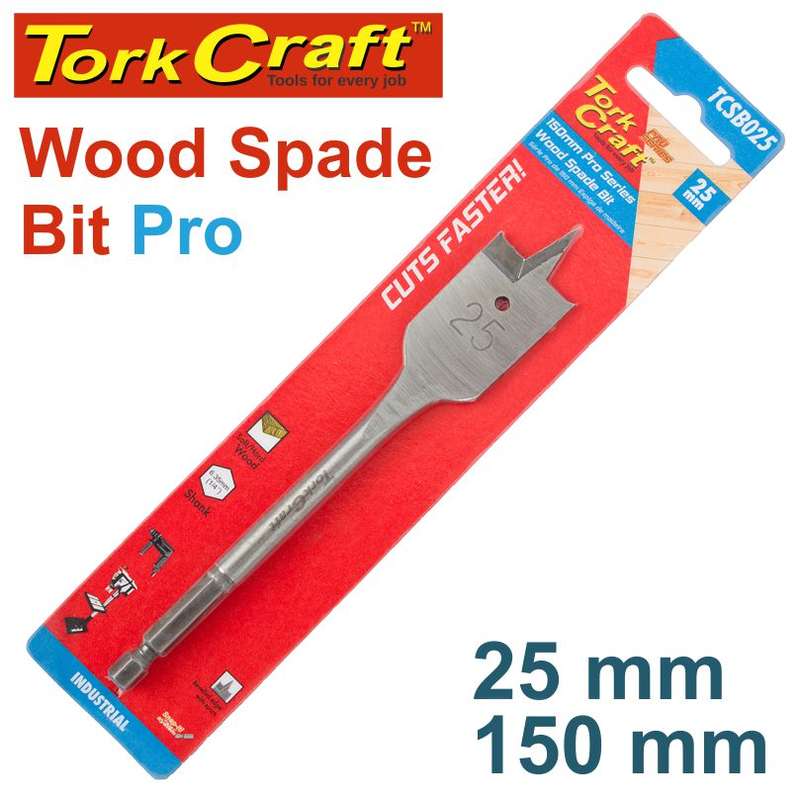 Tork Craft Spade Bit Pro Series 25Mm X 150Mm - DEFAULT TITLE