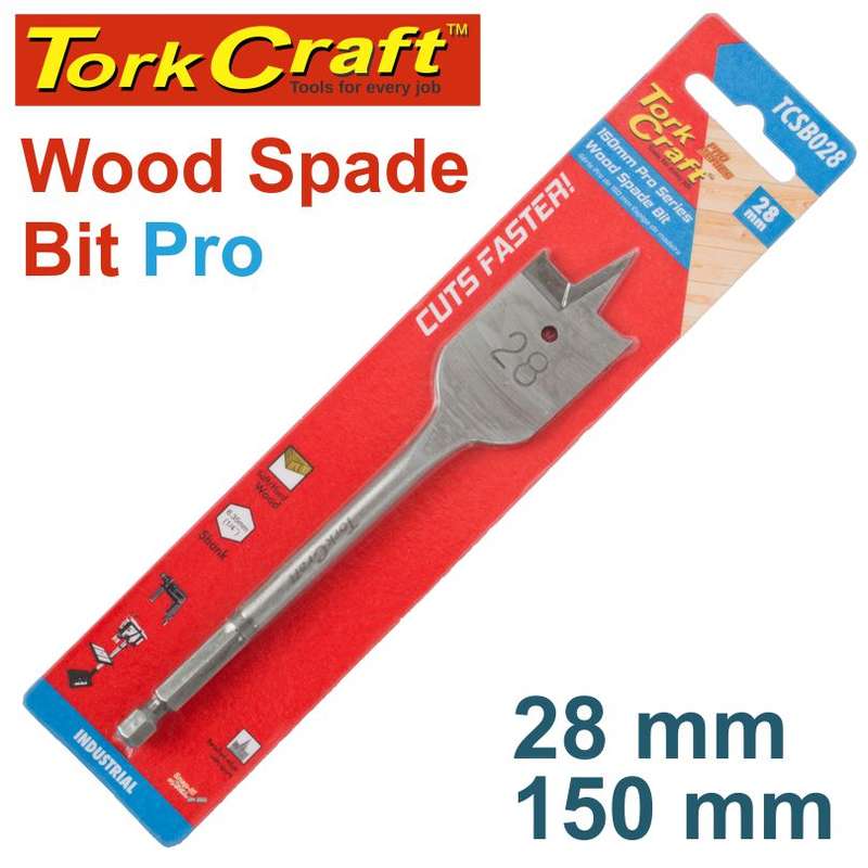 Tork Craft Spade Bit Pro Series 28Mm X 150Mm - DEFAULT TITLE