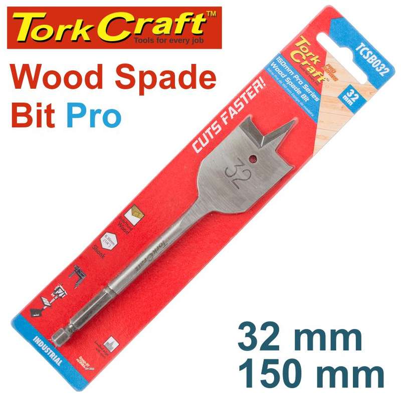Tork Craft Spade Bit Pro Series 32Mm X 150Mm - DEFAULT TITLE