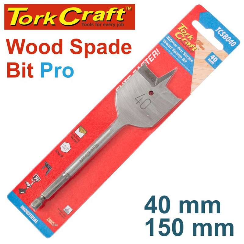 Tork Craft Spade Bit Pro Series 40Mm X 150Mm - DEFAULT TITLE