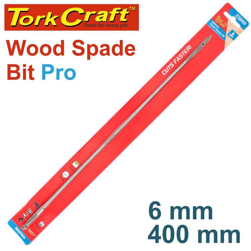 Tork Craft Spade Bit Pro Series 6Mm X 400Mm - DEFAULT TITLE