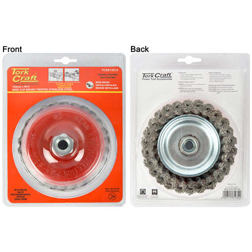Tork Craft Wire Cup Brush 125 X M14 Knotted Stainless Steel Tcw -