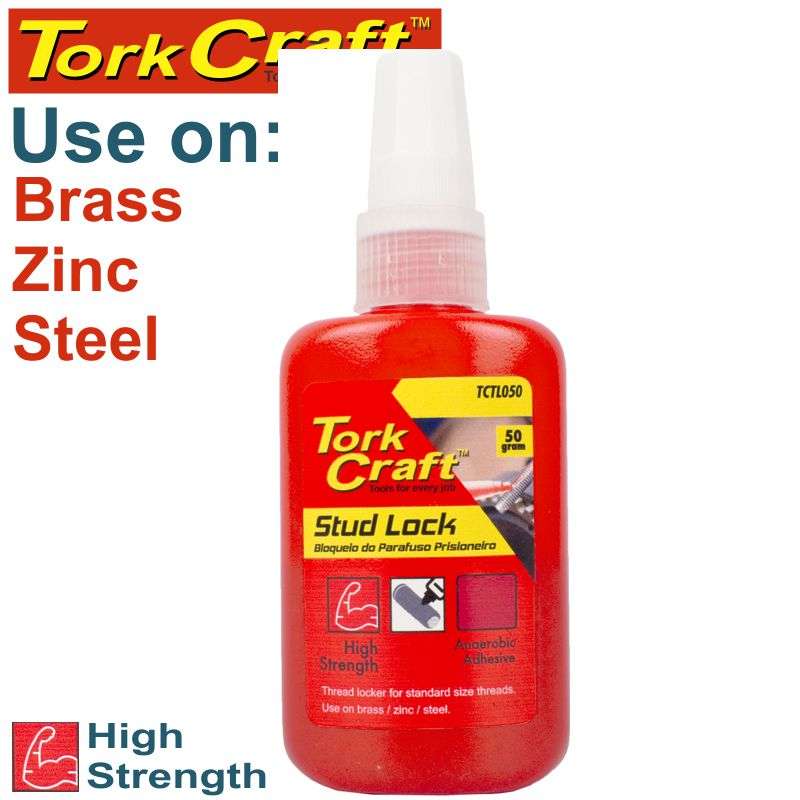 Tork Craft Stud Lock High Strength For Std Sized Threads - Red - 50G - DEFAULT TITLE