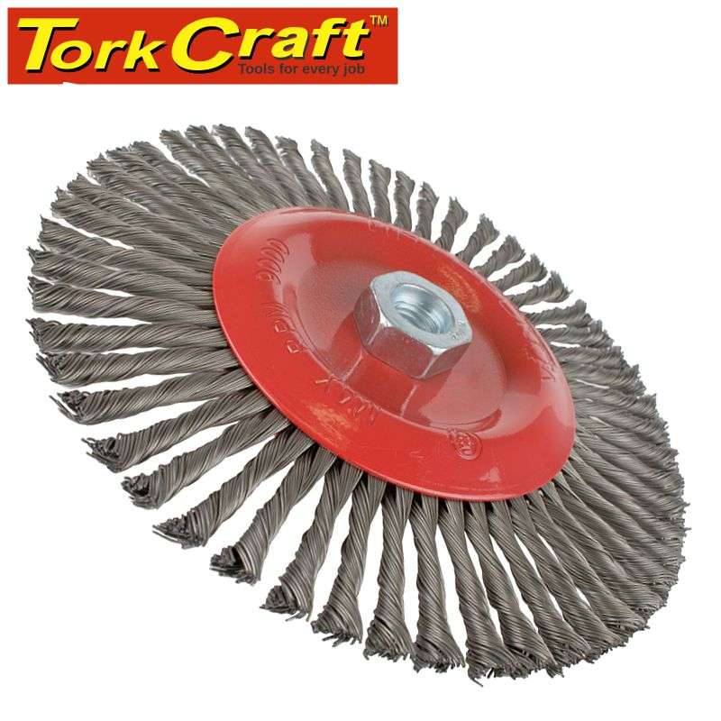 Tork Craft Wire Wheel Brush Single Section Twisted Plain 175Mmxm14 Blister - DEFAULT TITLE