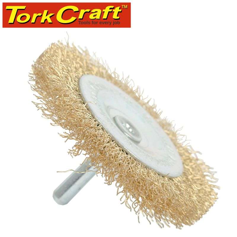 Tork Craft Wire Wheel Brush 75Mm X 6Mm Shaft Blister -