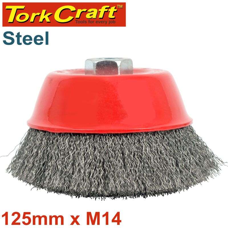 Tork Craft Wire Cup Brush Crimped Plain 125Mmxm14 Bulk - DEFAULT TITLE