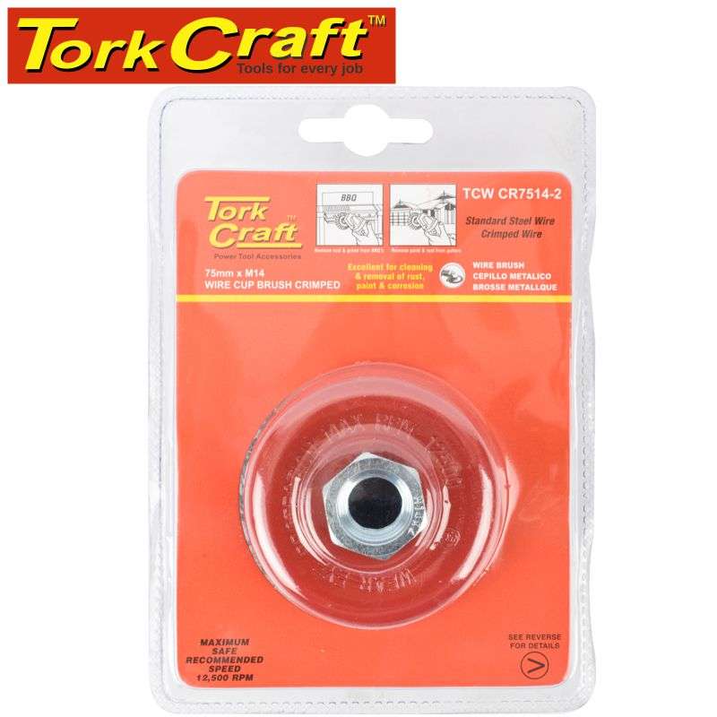 Tork Craft Wire Cup Brush Crimped Plain 75Mmxm14 Blister -