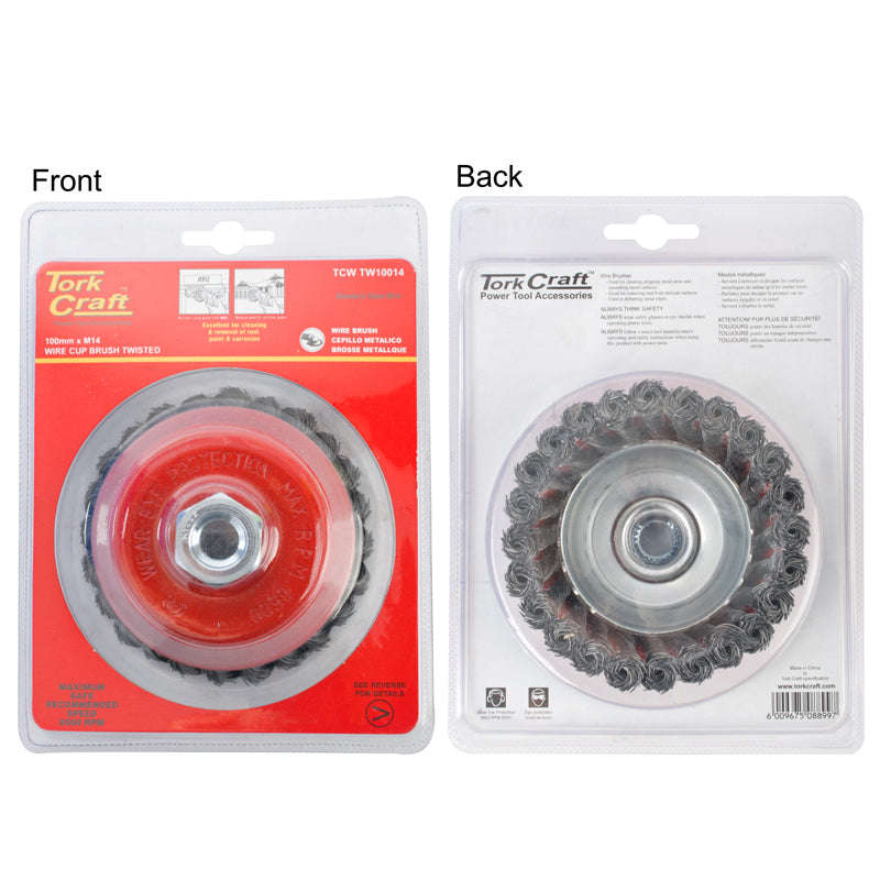 Tork Craft Wire Cup Brush Twisted 100Mmxm14 Blister - DEFAULT TITLE