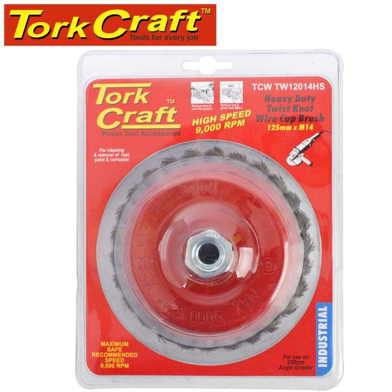 Tork Craft Wire Cup Brush Twisted 125Mmxm14 High Speed 9000Rpm Blister - DEFAULT TITLE