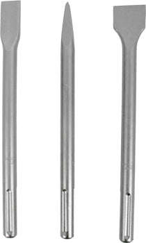 Tork Craft Sds Max Chisel 3Pc Set 18X300Mm Pointed 18X300X25Mm Flat 18X300X40Mm - DEFAULT TITLE