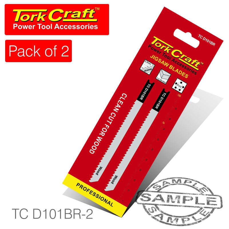Tork Craft U-Shank Jigsaw Blade 10Tpi Wood 2.5Mm Reverse Tooth 2Pc - DEFAULT TITLE