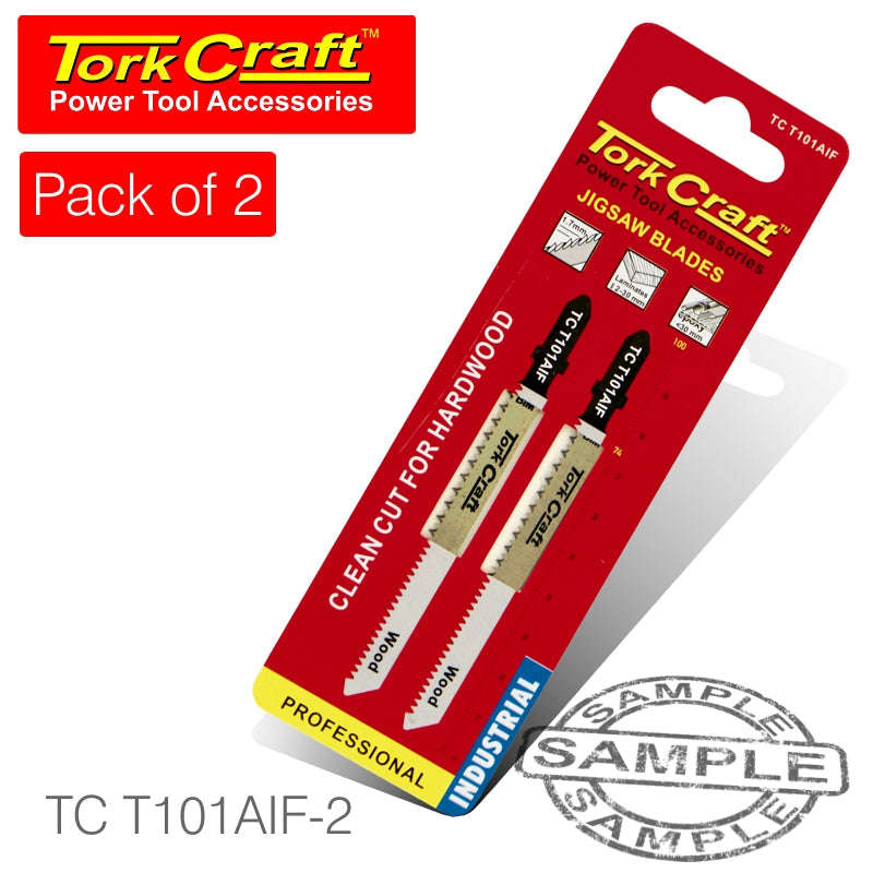 Tork Craft T-Shank Jigsaw Blade For Hardwood 1.7Mm 14Tpi 100Mm 2Pc - DEFAULT TITLE