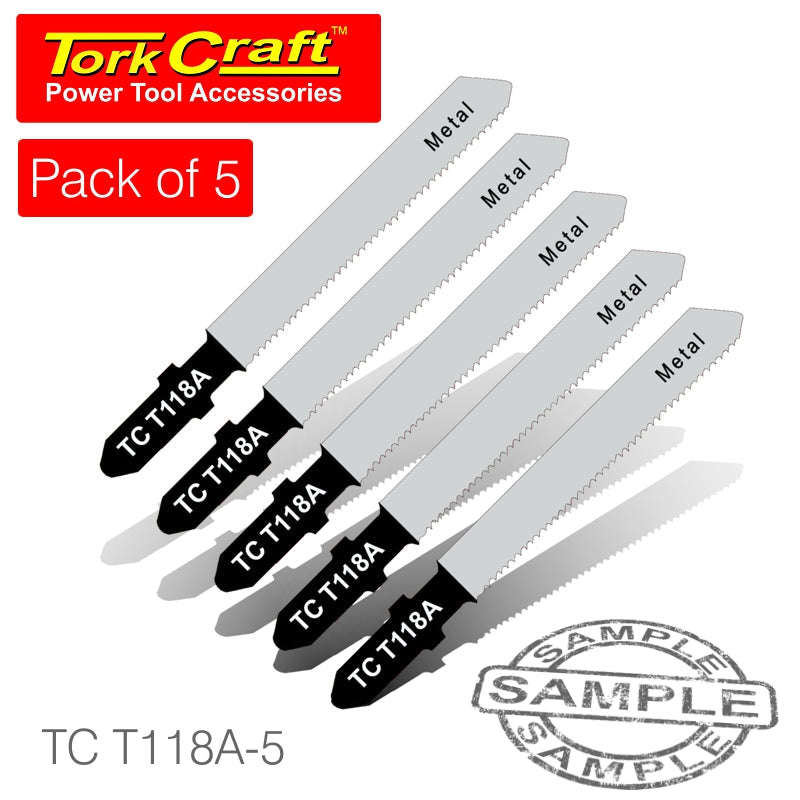 Tork Craft T-Shank Jigsaw Blade For Metal 1.2Mm 21Tpi 75Mm 5Pc - DEFAULT TITLE